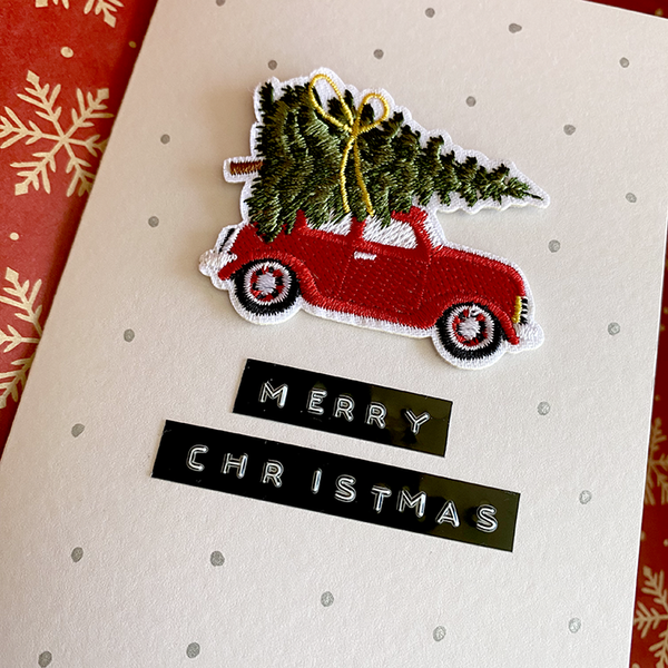 Merry Christmas Iron on Patch Card