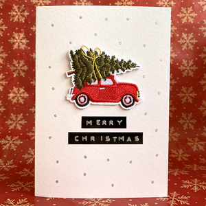 Merry Christmas Iron on Patch Card