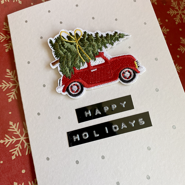 Happy Holidays Iron on Patch Card