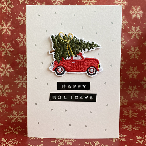 Happy Holidays Iron on Patch Card