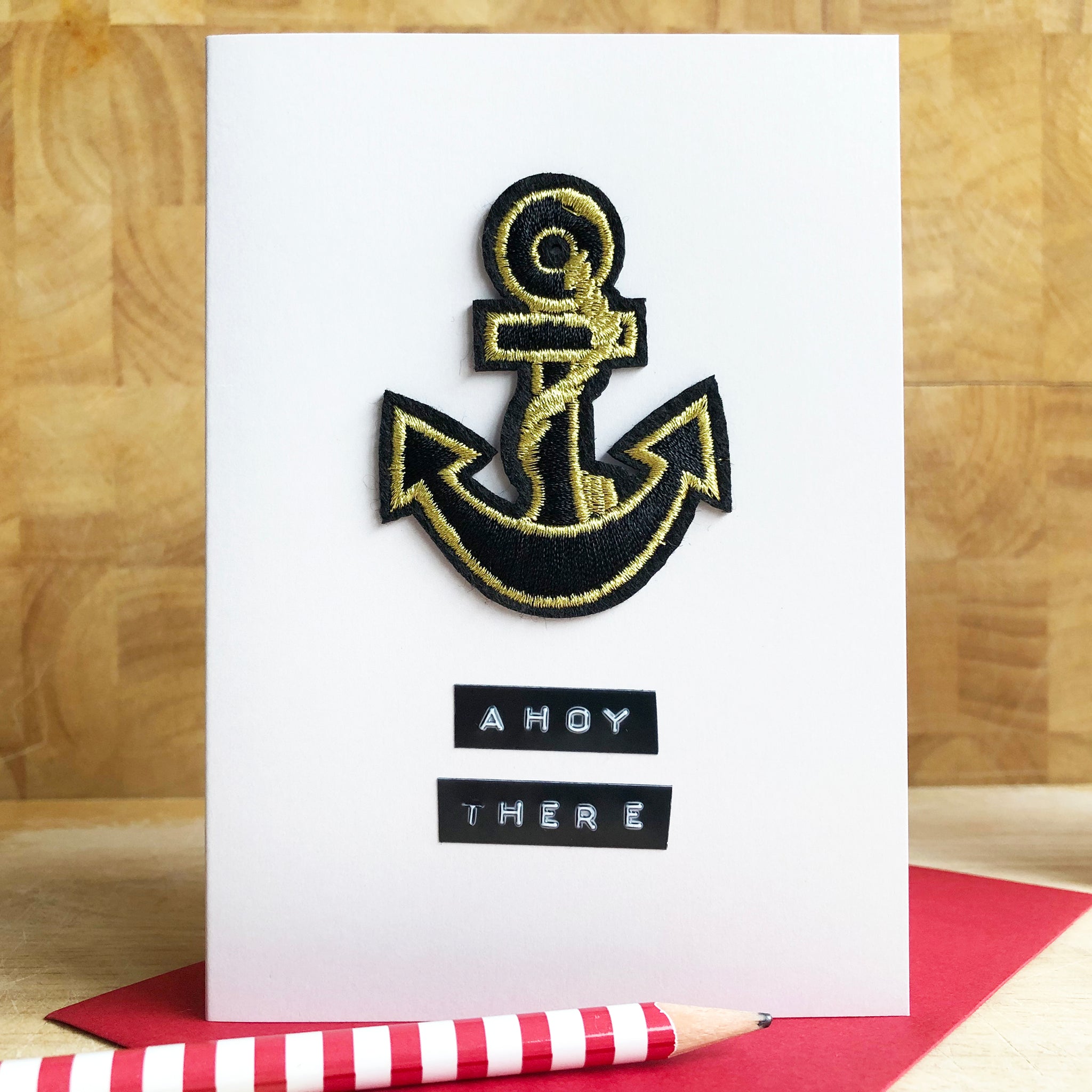 Ahoy There Iron on Patch Card