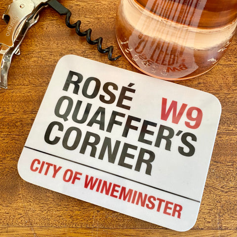 Rosé Quaffer’s Corner Wineminster Coaster