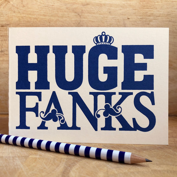 Blue Huge Fanks Card