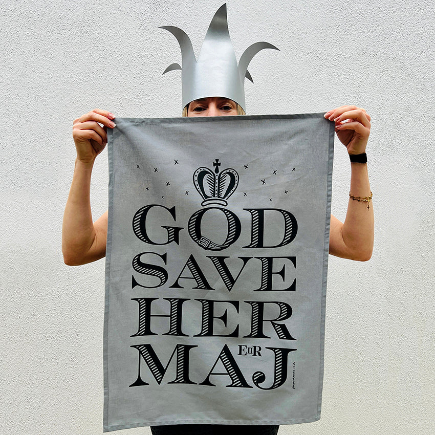 God Save Her Maj Tea Towel
