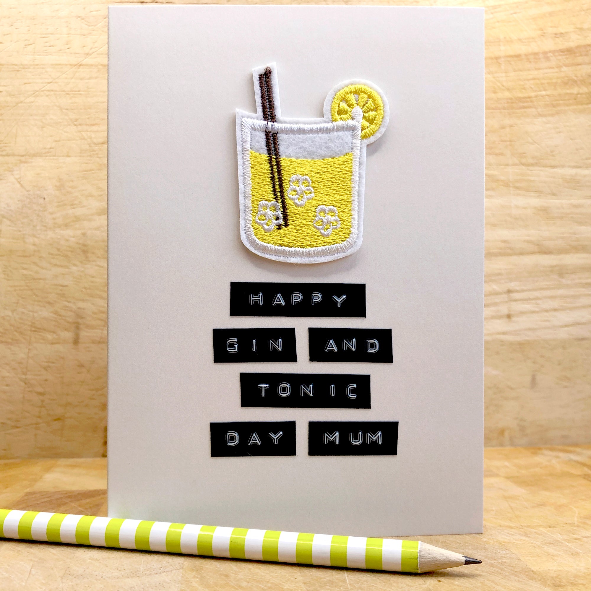 Mother's Day Gin Iron on Patch Card