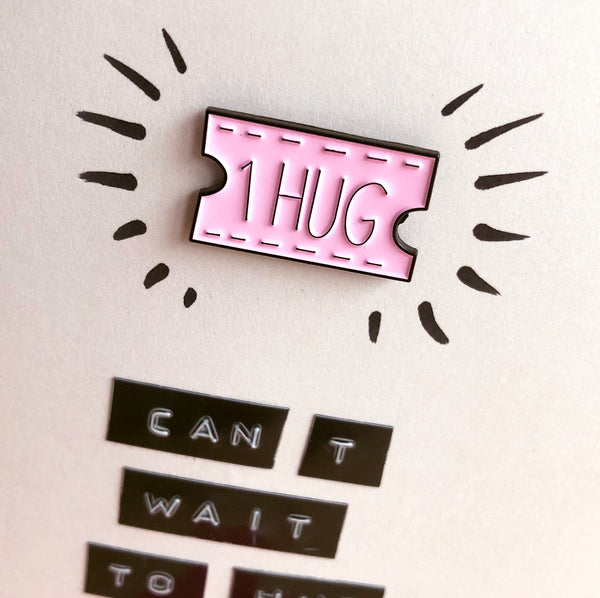 Hug You Again Enamel Pin Card
