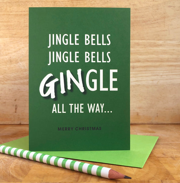 Gin-gle Bells Gin Lovers Christmas Card