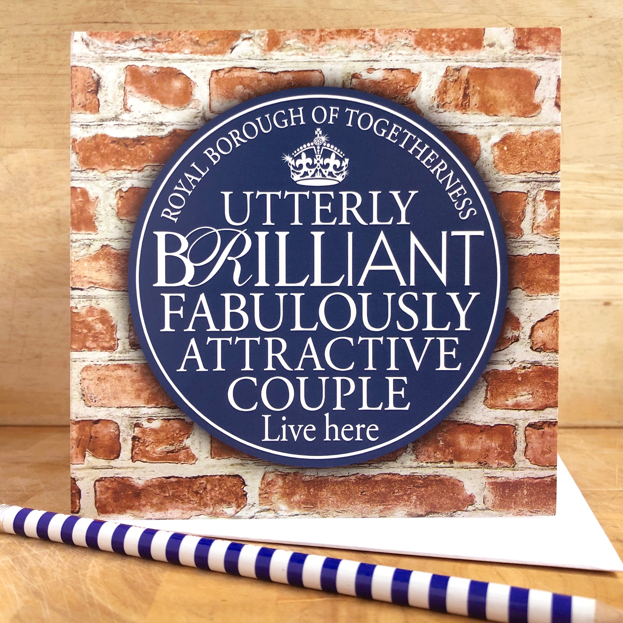 Brilliant Couple Blue Plaque Card