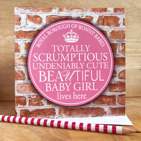 Baby Girl Blue Plaque Card