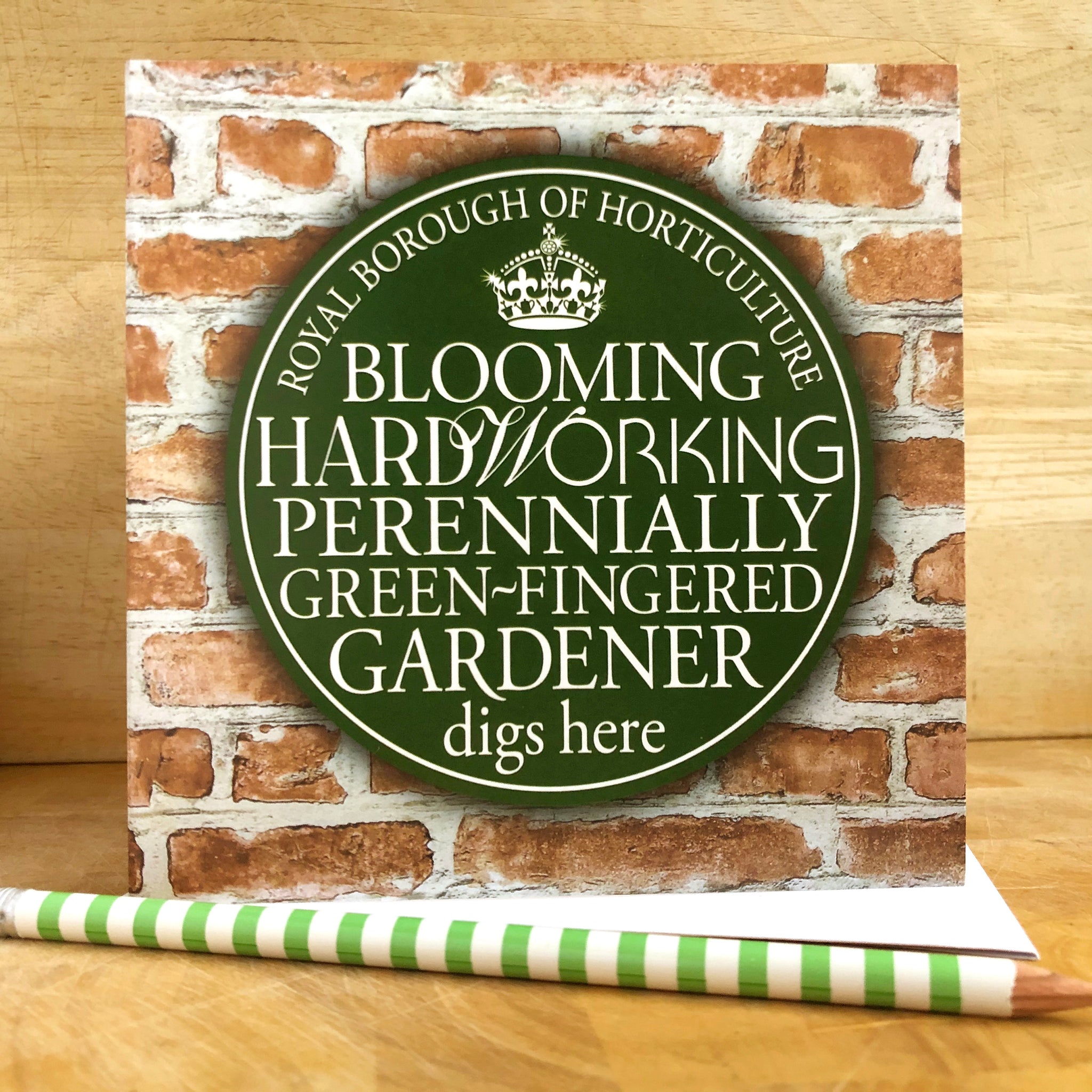 Green-fingered Gardener Blue Plaque Card