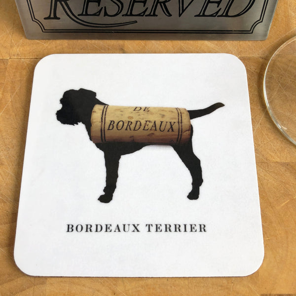 Woofs & Wine Border Terrier Coaster