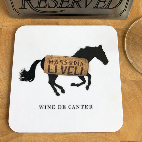 Woofs & Wine de Canter Horse Coaster