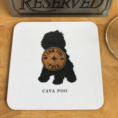 Woofs & Wine Cavapoo Coaster