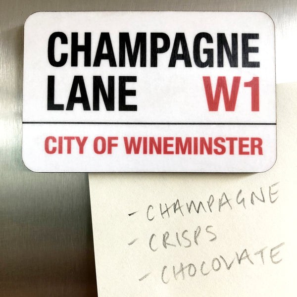Champagne Lane Fridge Magnet Card