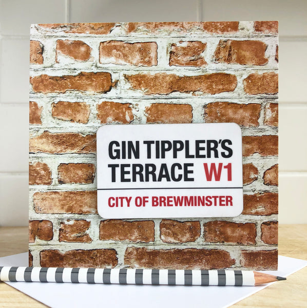 Gin Tippler's Terrace Fridge Magnet Card