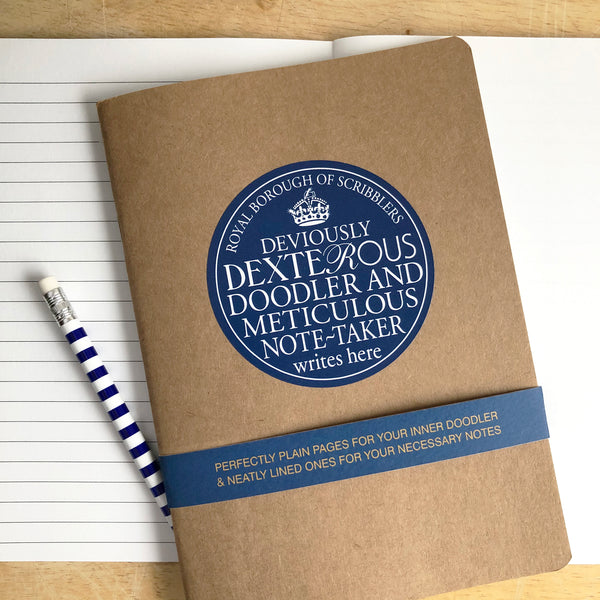 Dexterous Doodler Blue Plaque Notebook