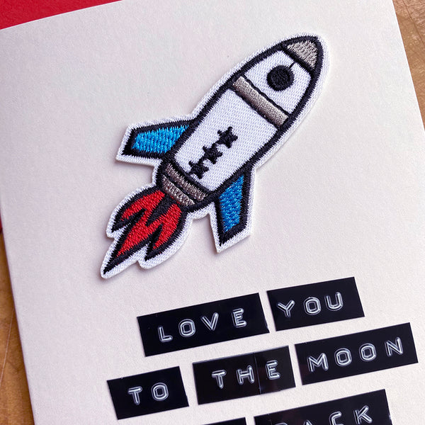 Love You to the Moon and Back Iron on Patch Card