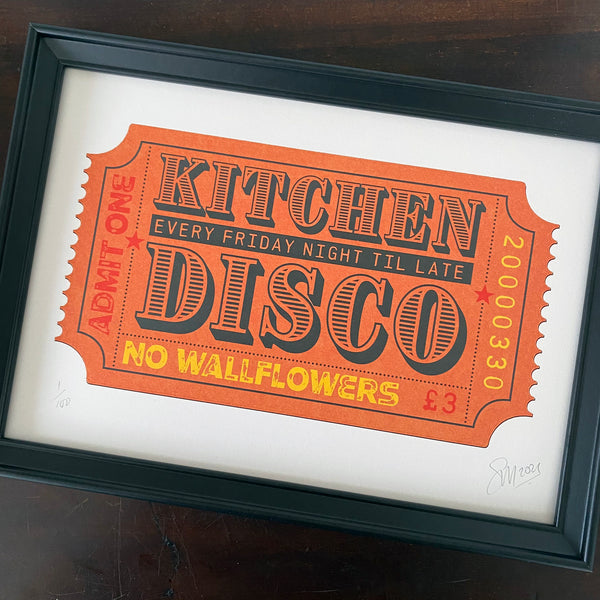 Kitchen Disco Retro Ticket Card