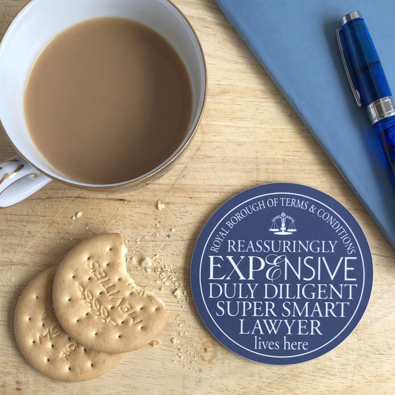 Super Smart Lawyer Blue Plaque Coaster