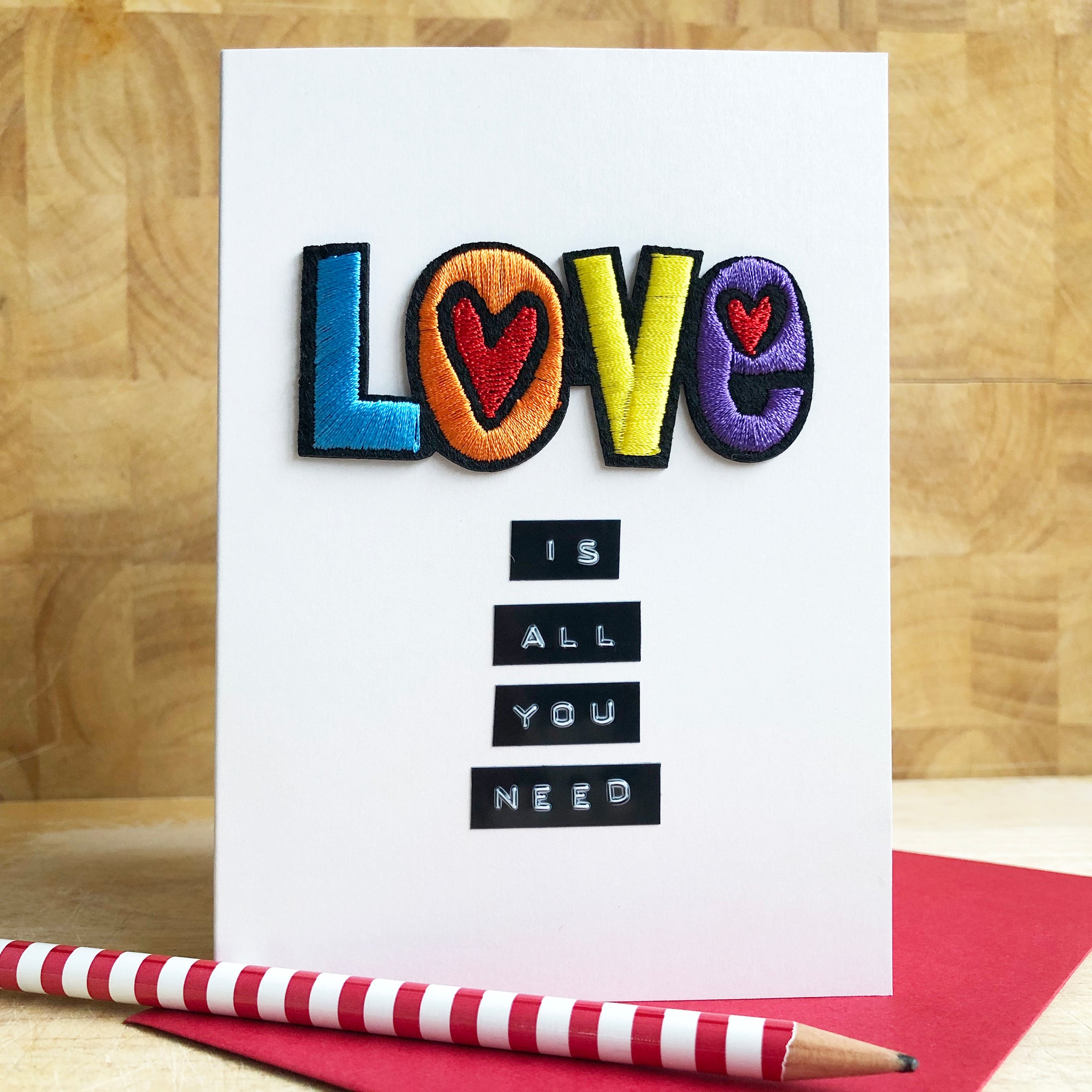 Love is All You Need Iron on Patch Card