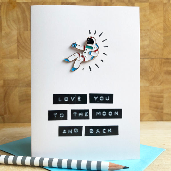 Love You to the Moon and Back Enamel Pin Card