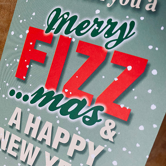 Wine-derful & Merry Fizz-mas Christmas Cards (4 Pack)